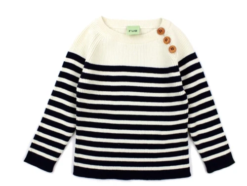 FUB ecru/dark navy rib sweater